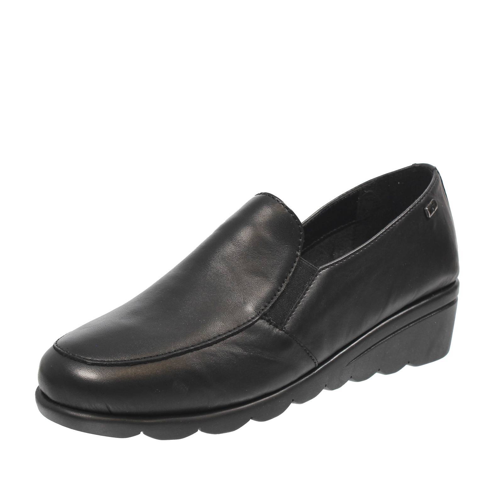 Комфортная одежда Valleverde Scarpe в Pelle Con Zeppetta Nero - Taglia 40 [25,5 см] Donna