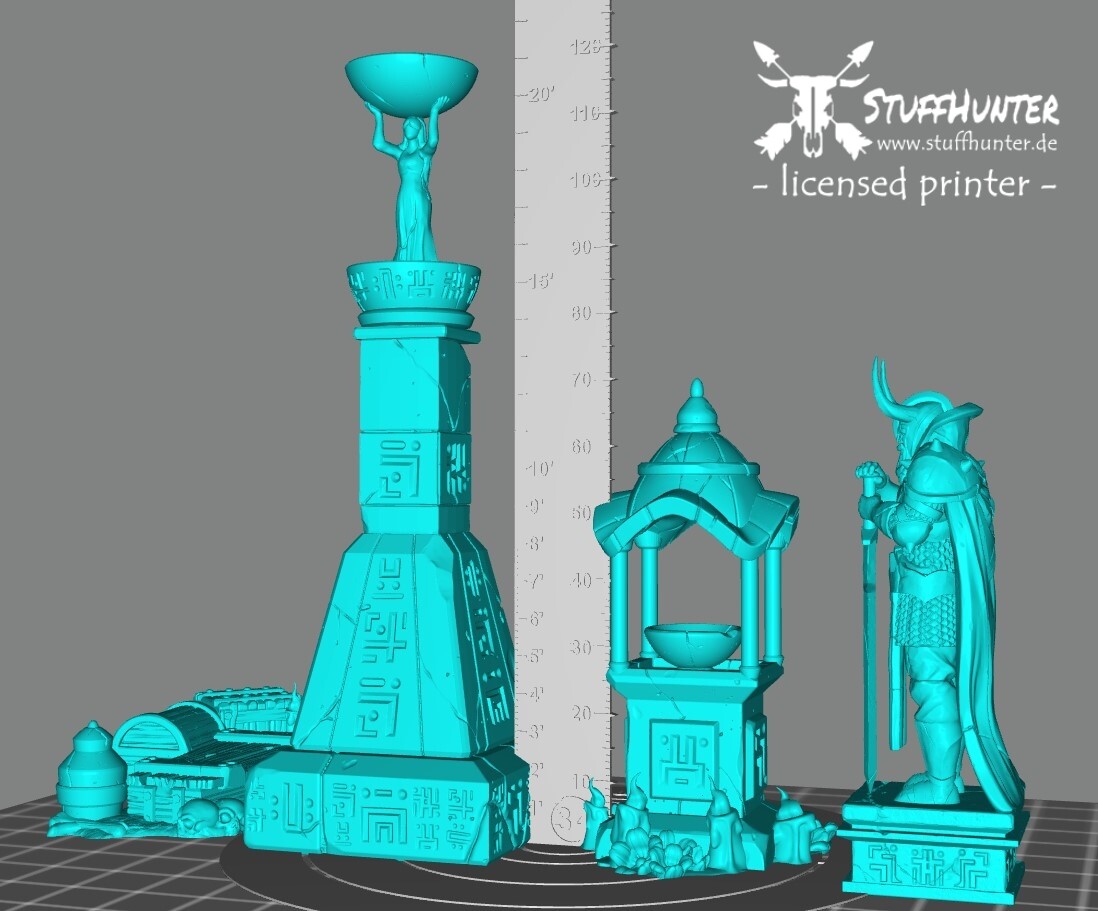Set Temple & Sanctuaires - Statues, Colonnes, Cercueils - Décoration Intérieure Terrain - CastnPlay