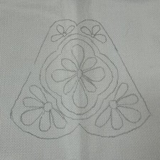 Flower Possible Fan Eyeglass Case Angel Wing Shape Hand Drawn Needlepoint Canvas