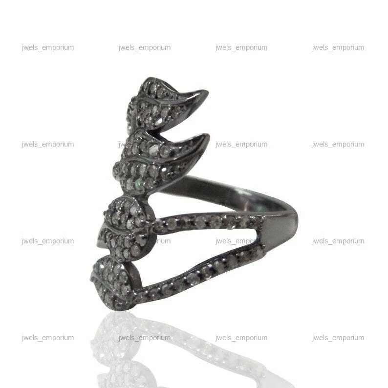 Natural Diamond 925 Sterling Silver Cluster Engagement Ring - Image 2 of 4