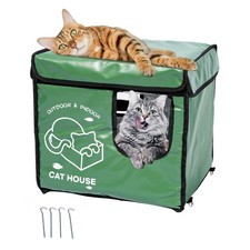 Cat House Outdoor with Two-Sided Escape Door, Insulated and Waterproof, Outsi...