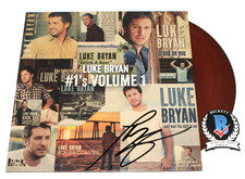 LUKE BRYAN SIGNED '#1'S VOLUME 1' ALBUM VINYL RECORD GREATEST HITS BECKETT COA