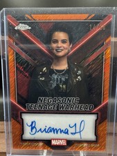 2025 Topps Chrome Deadpool Marvel Brianna Hildebrand  Negasonic Orange Auto /25