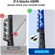 PS5 Cooling Fans, Playstation 5 Fan Compatible with Discs Black