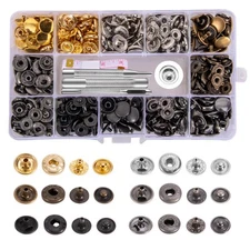 Toututu 120 Sets Leather Snap Fasteners Kit, 12.5Mm Metal Snap Buttons