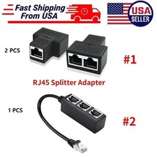 RJ45 Splitter Adapter 1 to 2/3 Ways Ports CAT 7 6 5 LAN Ethernet Cable Connector