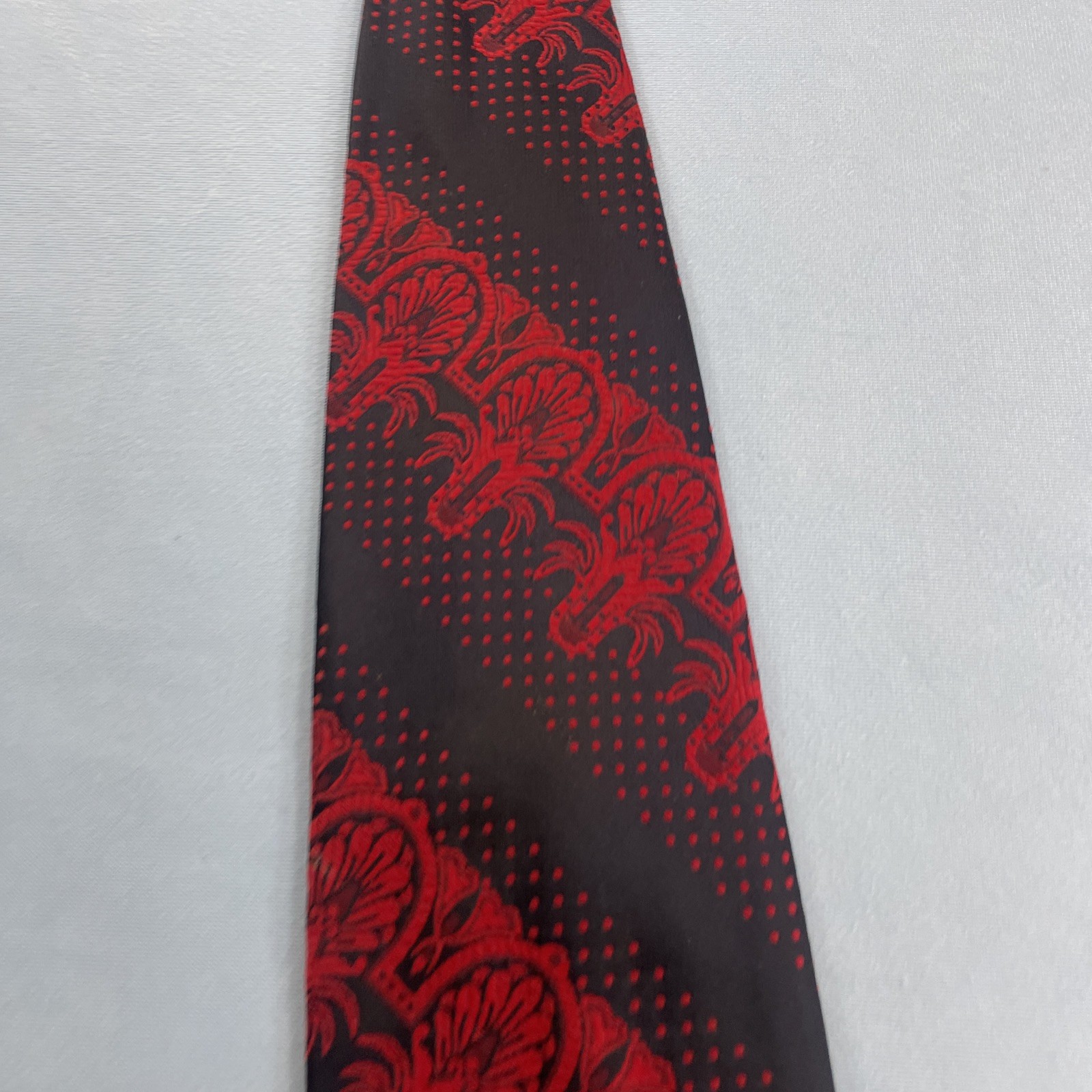 Necktie Vtg 60s Ivey's Terylene Kipper Tie Art Deco Sunburst Woven Brocade 4x56" image 10