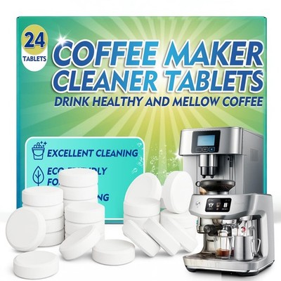Coffee Machine Cleaner Descaler , 24 Count Coffee Maker Cleaner for Breville,...