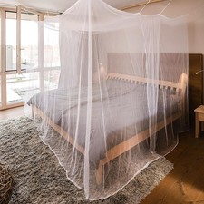 White Bed Mosquito Net One Side Opening Canopy 75x35x63in