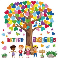108 Sheet Tree Bulletin Board Set - Classroom Tree Bulletin Board Set Heart C