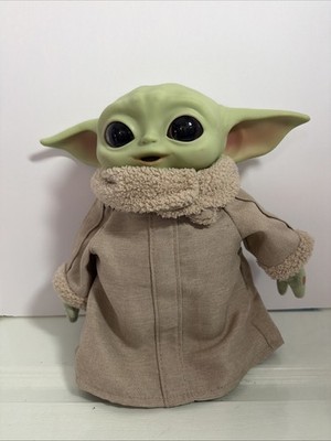 Star Wars Grogu Baby Yoda Plush Toy 11'' Rubber Face/Hands Mattel Stuffed Doll