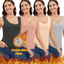 Fleece Lined Women Thermal Underwear Vest Tank Top Camisole Cami Base Layer Warm