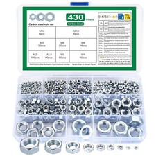 Metric Hex Nuts Assortment Kit, 430 Pcs Stainless Steel Hex Nuts Set, Hex Har...