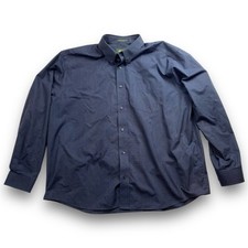 Eddie Bauer Men  s XXL Button Down Shirt Navy Pencil Stripe Wrinkle Resist Cotton