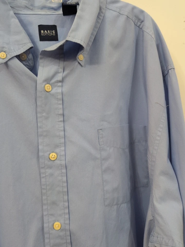 Camisa de vestir Basic Editions para hombre talla 2X azul Foto 2 de 4