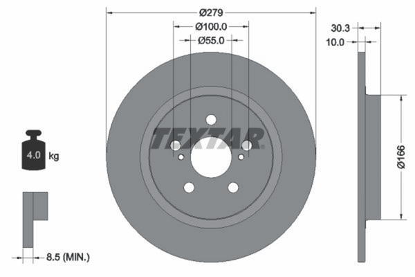 2X Bremsscheibe Hinterachse FüR Toyota Lexus Urban Cruiser CT-image