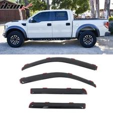 Fits 09-14 Ford F-150 Crew Cab In-Channel Window Visors Acrylic Rain Deflectors