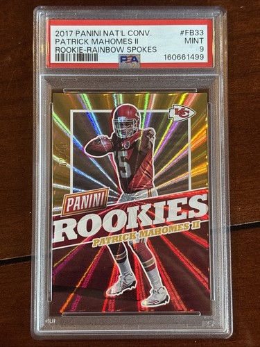 2017 Panini The National Patrick Mahomes Rainbow Spokes #/49 Rookie PSA 9 Chiefs