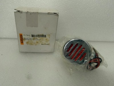 EMGO 61-73142 Chrome Bullet Light with Red Grill Motorcycle Accessory