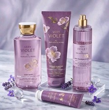 Bath Body Works VERY VIOLET 4-Pc Bundle Mist Body Cream Wash Hand Cream NEW