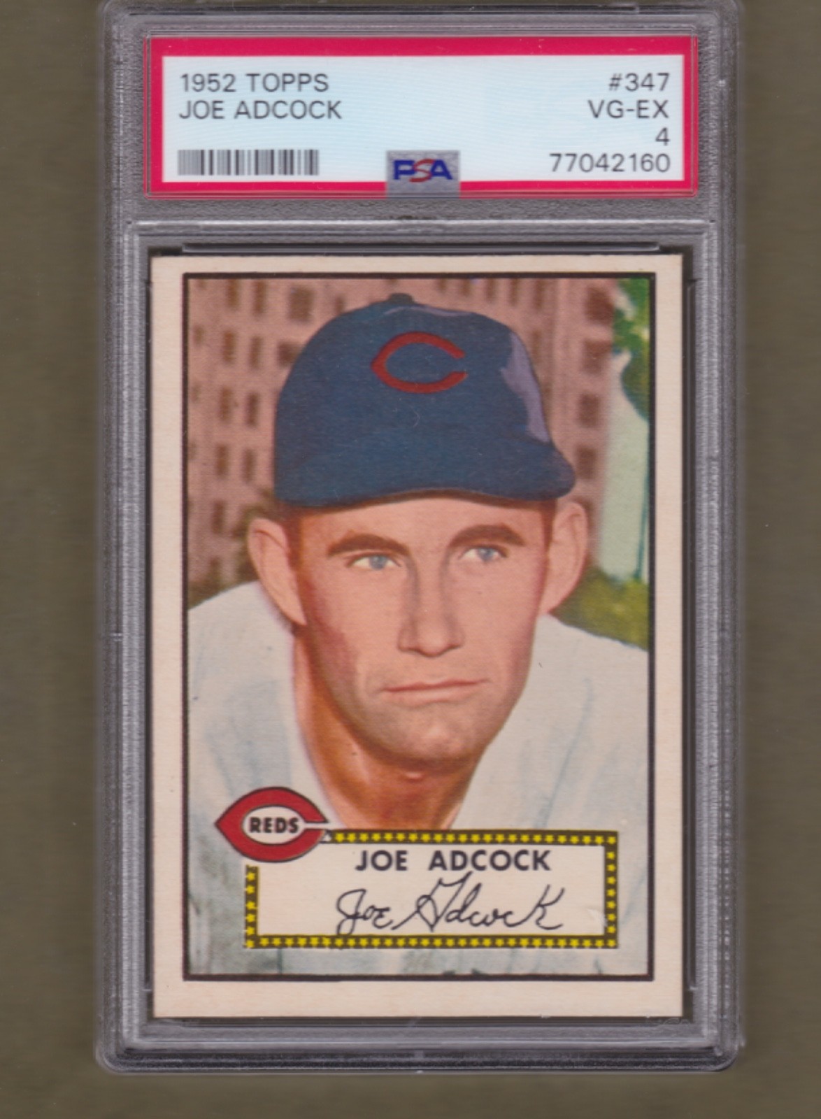 1952 Topps #347 Joe Adcock PSA 4 Sharp Corners