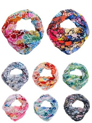 Kreis Marmor Blume Loop Schal Dots Silk Regenbogen Rundschal Sommer Frühling