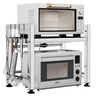 Virvia Extendable Microwave Oven Rack, Microwave Shelf Adjustable Over Microw...
