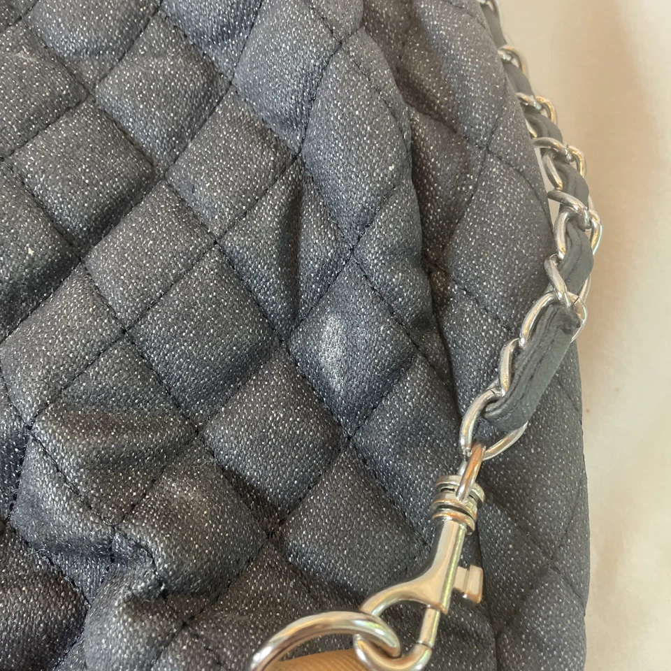 原装 Sharif 1827 牛仔包被子深蓝色牛仔链背包钱包 — 第 3/4 张图片