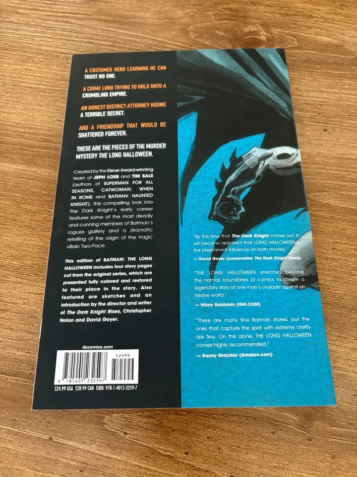 The Long Halloween Batman DC Comics TPB novela gráfica cómic Tim venta 6 J335 Foto 2 de 2