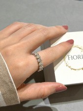 14K White Gold Lab Grown Diamond Heart-Shaped Eternity Ring