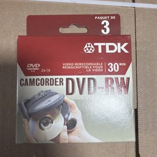 NEW TDK Mini DVD-RW 30 Min Rewritable 3 Pack