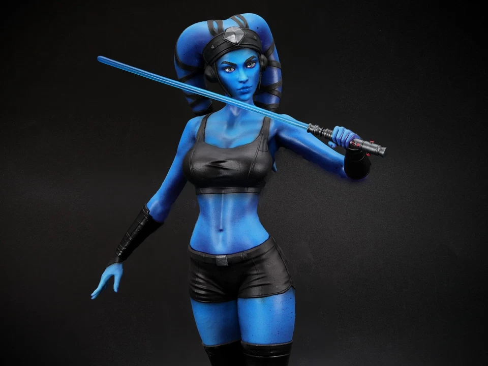 Figura pintada Aayla Secura Star Wars 30 cm 12 pulgadas escala 1/6 Foto 4 de 4
