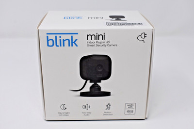 Blink Mini Indoor Plug-In HD Smart Security Camera Black Works With Alexa New