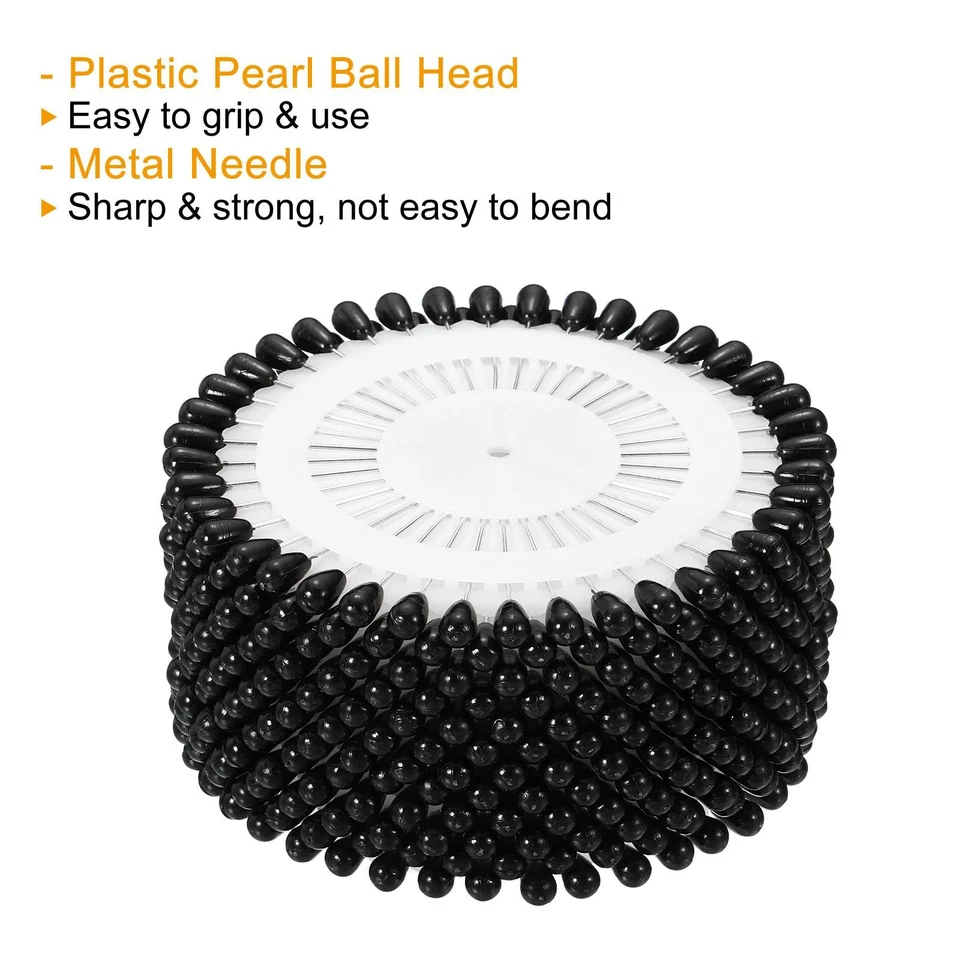24 Set Sewing Pins, Corsage Decorative Straight Pin for Crafts, Black Foto 4 de 4