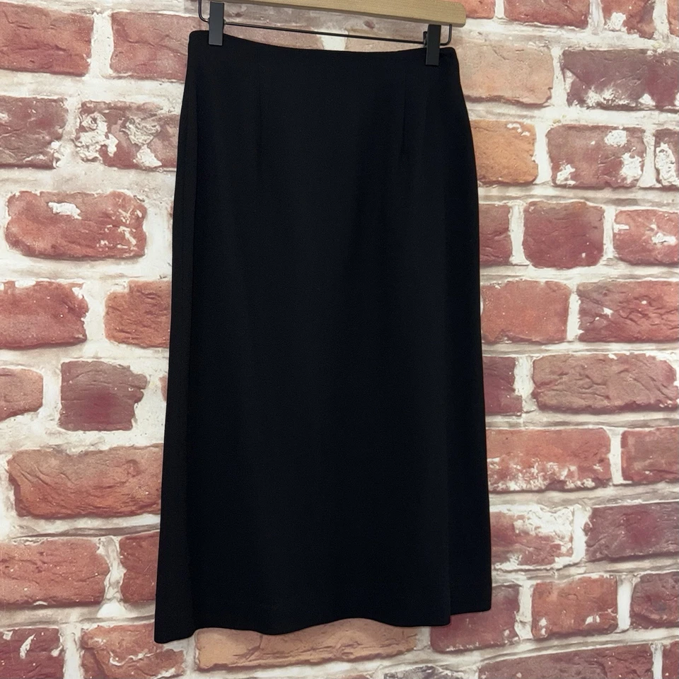 Antiga Saia Jones New York Feminina 6 Pequena Lã Preta Simples Casual Carreira Midi - Imagem 2 de 4