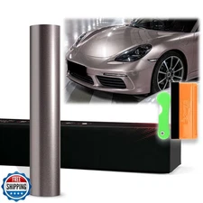 12"x60" (1FTx5FT) Battle Gray PET Super Gloss Metallic High Glossy Vinyl Wrap