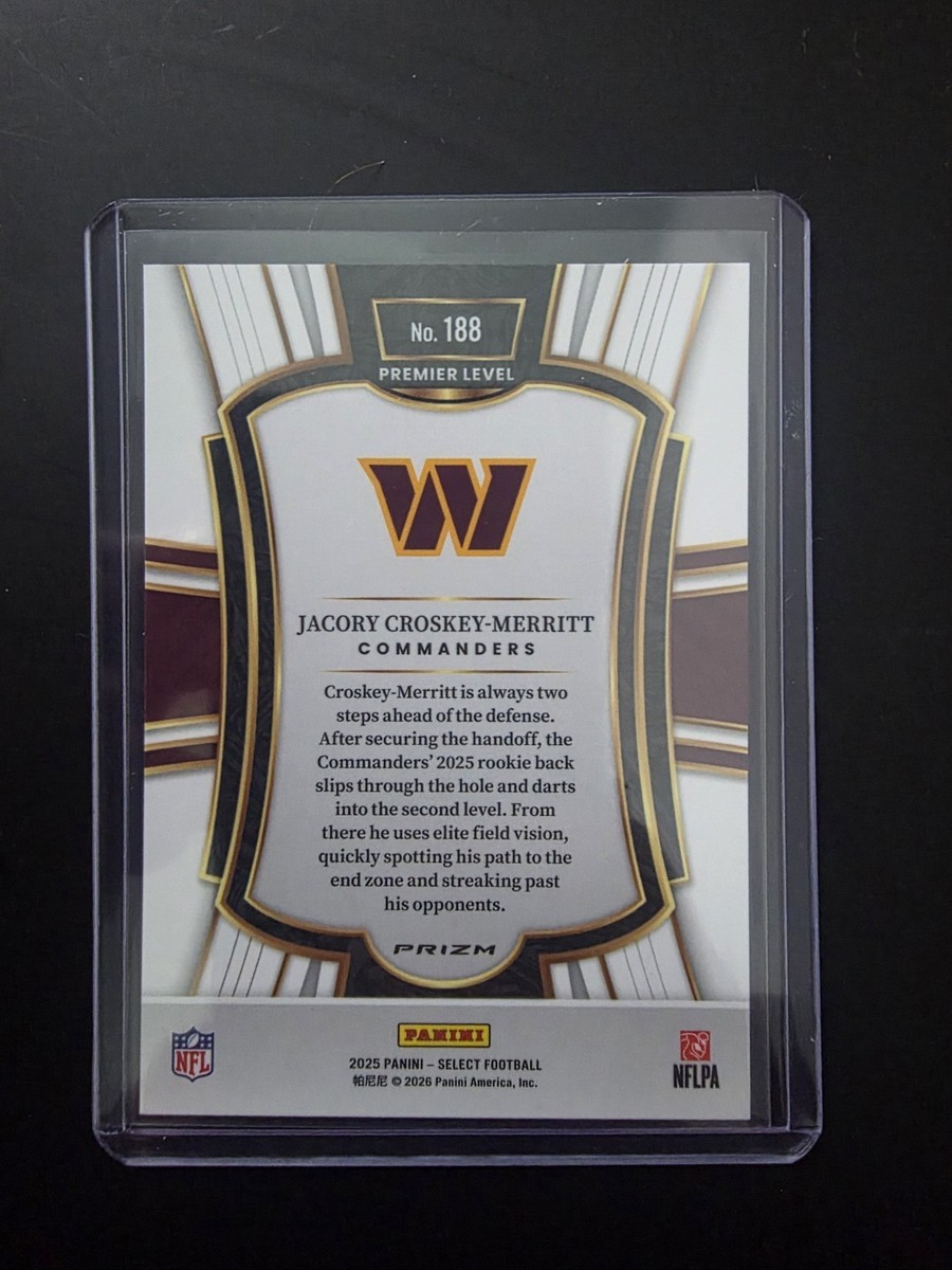quakers / approach with caution 7インチ レア 2025 Panini Select ZEBRA Jacory Croskey Merritt - Case Hit SSP