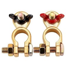 Solid Brass Battery Terminals with Color-Coded Wing Nuts, Q Number of Items: 2