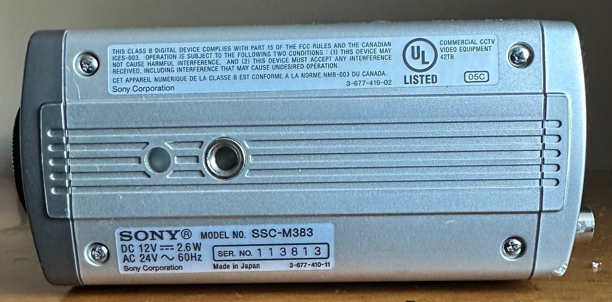 Sony EXwave HAD SSC-M383 Black & White CCTV Video Camera | eBay