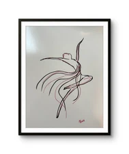 MENA'S 11"x 8.5" BALLERINA ORIGINAL MIXED MEDIA ART ON QUALITY PAPER