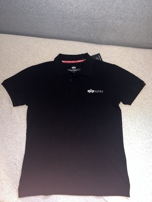 Alpha Industries Men's Polo Shirt Black