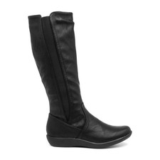 Cushion Walk Womens Boots Black Adults Ladies Calf Zip Long Leg Sheri SIZE
