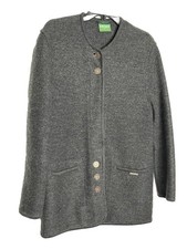 Geiger Tyrol Women  s 38 M Grey Boiled Wool Jacket Austrian Loden Style Cardigan