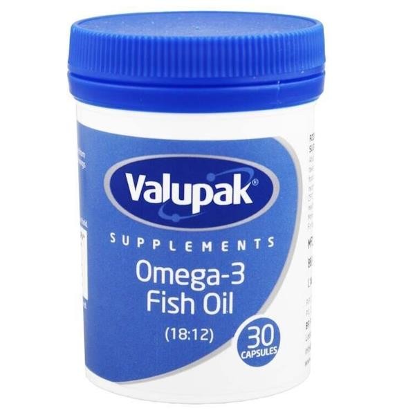 Valupak Omega-3 Fish Oil Oil 1000mg 30 Capsules