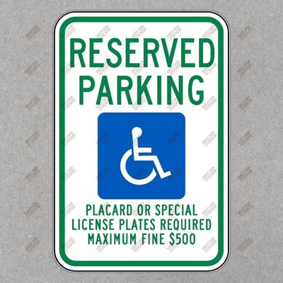 ADA Compliant Reserved Parking Sign Safety Notice for Accessible #263825