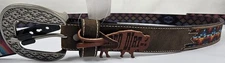 New Red Dirt Hat Western Mens Belt Leather Southwestern 1.5" Sz. 32 23133BE11