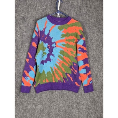 Zara Tie Dye Crewneck Sweater Men's Size L Long Sleeve Knit Pullover Streetwear
