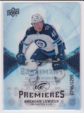 2017-18 Upper Deck ICE PRemieres Brendan Lemieux Rookie 0746/1299 Winnipeg Jets