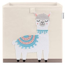 Foldable Animal Cube Storage Bins Fabric Toy Box/Chest/Organizer for Kids Llama