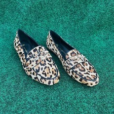 ANTONIO MELANI Cheetah Loafers Real Fur Calf Hair Flats Women’s Size 7.5 NWOT